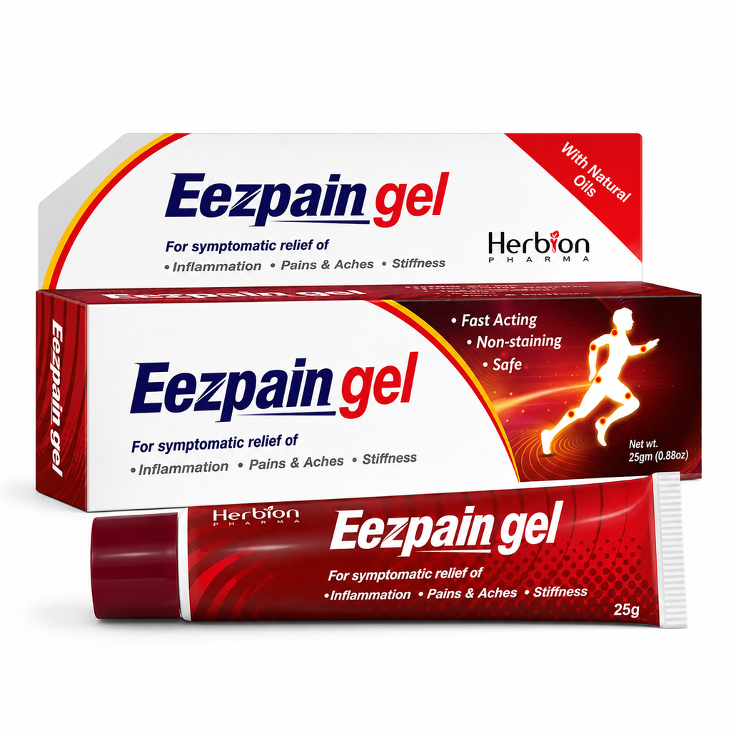Herbion EezPain Gel 25 g styled product photo