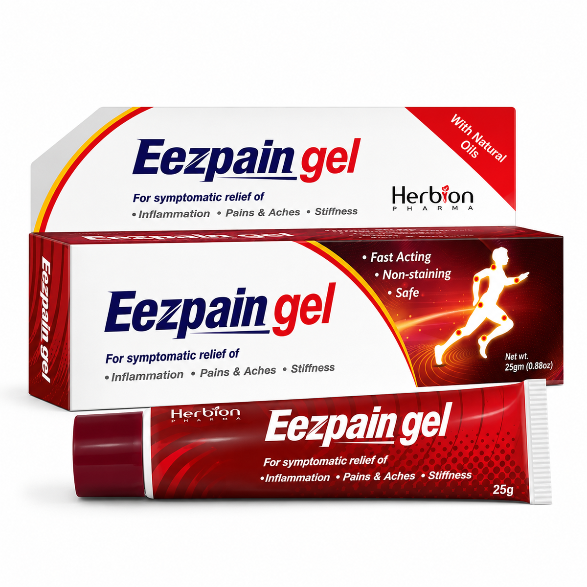 Herbion EezPain Gel 25 g styled product photo