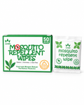 Mosquito Repellent Wipes box and sachet on clean white background
